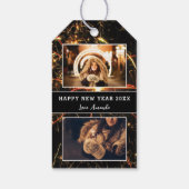 2 Foto Collage Fireworks Happy New Year 2023 Cadeaulabel (Achterkant)