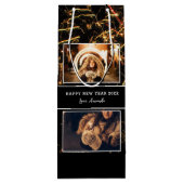 2 Foto Collage Fireworks Happy Nieuwjaar Wijn Cadeautas (Achterkant)