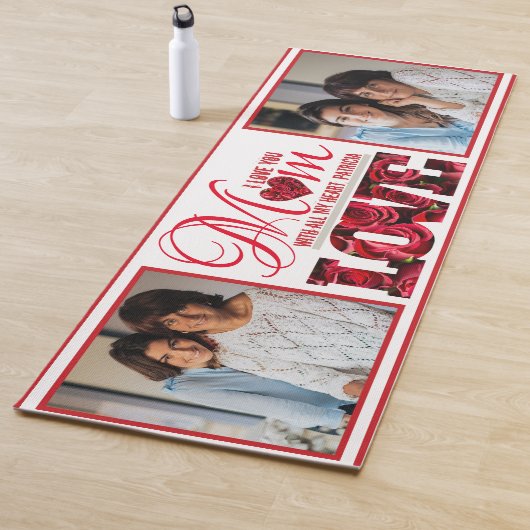 2 foto Collage Floral Modern Elegant Moederdag Yogamat (In situ)