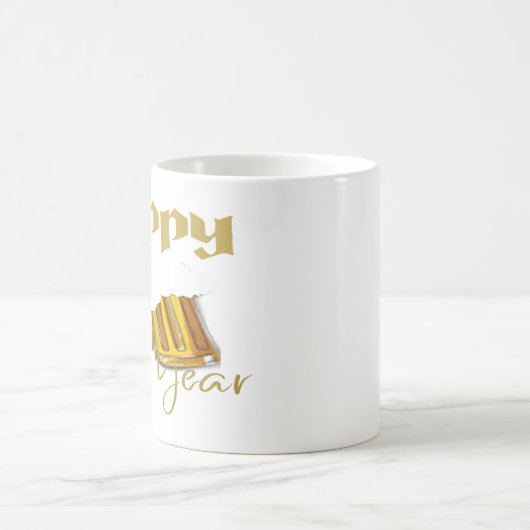 2 Foto Collage geel Gelukkig Nieuwjaar 2024 Giant Koffiemok (Center)