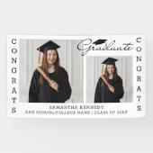 2 Foto Collage Gefeliciteerd Geslaagd Klas Van 202 Spandoek (Horizontaal)