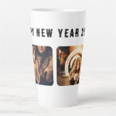 2 Foto Collage Happy Nieuwjaar 2023 Latte Mok (Voorkant)