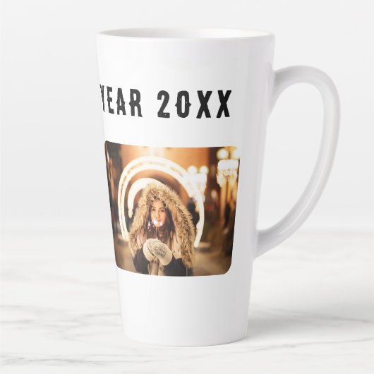 2 Foto Collage Happy Nieuwjaar 2023 Latte Mok (Rechts)