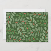 2 Foto Collage Joy Script Season's Greeting Olive Feestdagenkaart (Achterkant)