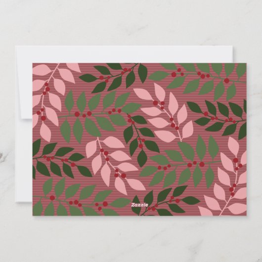 2 Foto Collage Joy Script Season's Greeting roos Feestdagenkaart (Achterkant)