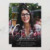 2 foto collage modern afstudeerfeest kaart (Voorkant / Achterkant)