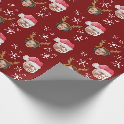 2 Foto Collage Santa en Rendier Cadeaupapier (Hoek)