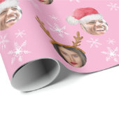 2 Foto Collage Santa en Rendier Cadeaupapier (Rol Hoek)