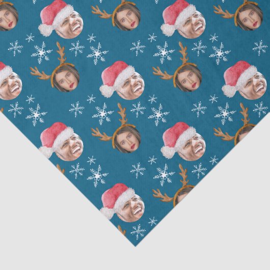 2 Foto Collage Santa en Rendier Tissuepapier (Detail)