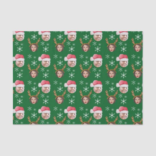2 Foto Collage Santa en Rendier Tissuepapier (Voorkant)