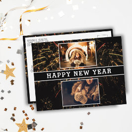 2 Foto Collage Vuurwerk Gelukkig Nieuwjaar 2026 Briefkaart