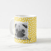 2 Foto Collage Yellow Polka Dot Pet Parent Koffiemok (Voorkant links)