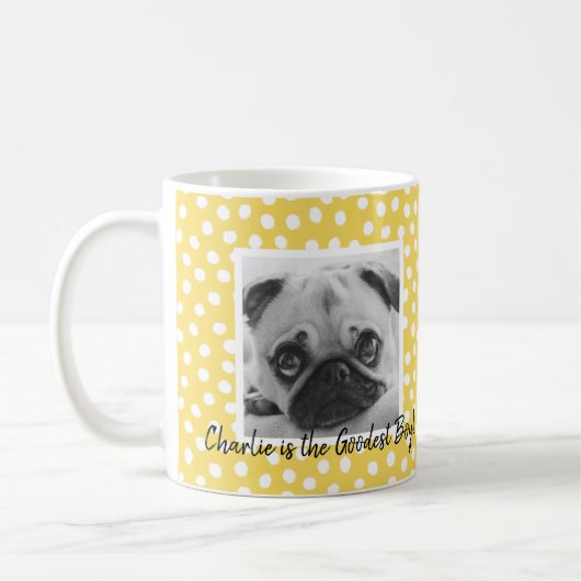 2 Foto Collage Yellow Polka Dot Pet Parent Koffiemok (Links)