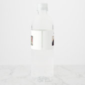 2 Foto Congrats 2025 Afstuderen Zwart Goud Wit Waterfles Etiket (Achterkant)