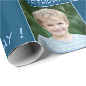 2 Foto Custom Happy Birthday Boy Cadeaupapier (Rol Hoek)