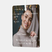 2 Foto Custom Mooiste Vrouw Levend Metalen Ornament (Voorkant links)