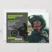 2 FOTO Dirt Bike Motocross Green Grey Afstuderen Kaart (Voorkant)