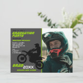 2 FOTO Dirt Bike Motocross Green Grey Afstuderen Kaart (Staand voorkant)