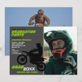 2 FOTO Dirt Bike Motocross Green Grey Afstuderen Kaart (Voorkant / Achterkant)