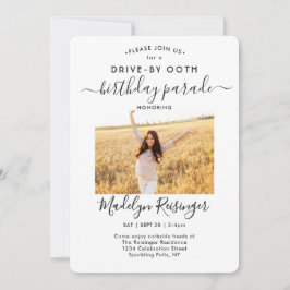 2 Foto drive-by Social Distancing Birthday Party Kaart