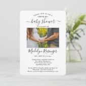 2 Foto Drive-By Sociale Afstand Baby Shower Kaart (Staand voorkant)