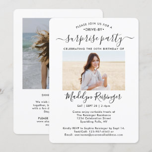 2 Foto drive-by Surprise Birthday Party parade Kaart