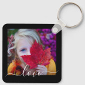 2 Foto dubbelzijdig Sjabloon Love Text Metal Sleutelhanger (Achterkant)