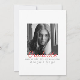 2 Foto eenvoudig modern, minimalistisch Afstuderen Aankondiging