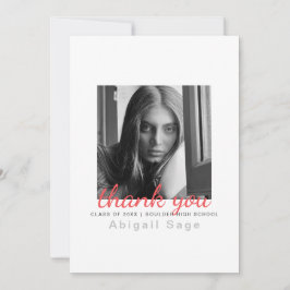 2 Foto eenvoudig modern, minimalistisch Afstuderen Bedankkaart