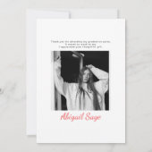 2 Foto eenvoudig modern, minimalistisch Afstuderen Bedankkaart (Achterkant)