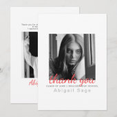 2 Foto eenvoudig modern, minimalistisch Afstuderen Bedankkaart (Voorkant / Achterkant)