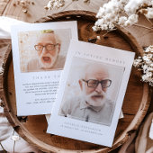 2-foto eenvoudige moderne liefdevolle geheugen beg bedankkaart