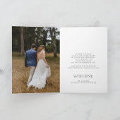 2 foto eenvoudige moderne typografie bruiloft gevo bedankkaart (Binnen)