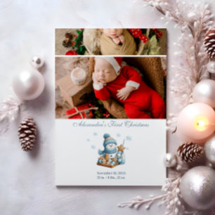 2 Foto Eerste kerst geboorteaankondiging Feestdagenkaart