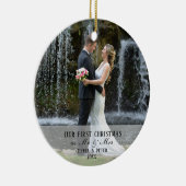 2 Foto Eerste Kerstmis Getrouwd als Mr & Mrs Keramisch Ornament (Rechts)