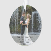 2 Foto Eerste Kerstmis Getrouwd als Mr & Mrs Ornament (voorkant)