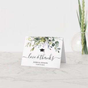 2 FOTO Elegant Eucalyptus Greenery Afstuderen Bedankkaart