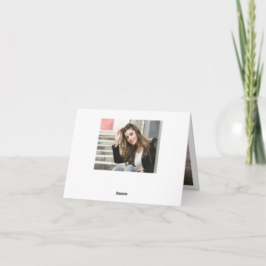 2 FOTO Elegant Eucalyptus Greenery Afstuderen Bedankkaart (Achterkant)