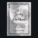 2 Foto Elegant Geometric Wedding Invitation Card Kaart<br><div class="desc">2 Foto Elegant Geometric Wedding Invitation Card</div>