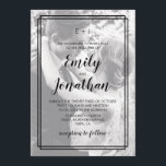 2 Foto Elegant Geometric Wedding Invitation Card Kaart<br><div class="desc">2 Foto Elegant Geometric Wedding Invitation Card</div>