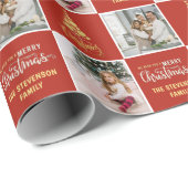2 foto Elegant Merry Christmas Gold Cadeaupapier (Rol Hoek)