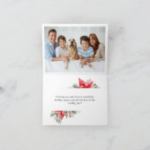 2 FOTO Elegant Rood Ornament Kerst Groet Feestdagen Kaart (Binnen)