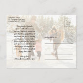 2 Foto elegant Script Beloofd Kerstmis Nieuwjaar Aankondigingskaart (Achterkant)