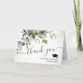 2 FOTO Elegante Eucalyptus Groene Afstudeerfeest Bedankkaart (Voorkant)