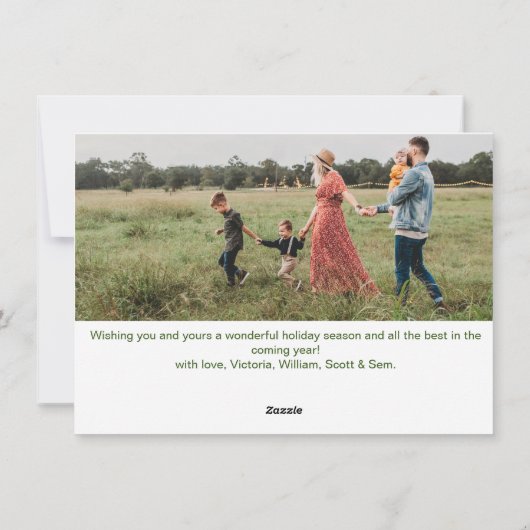 2 FOTO Elegante minimalistische kerstboom groet Feestdagenkaart (Achterkant)