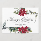 2 FOTO Elegante Poinsettia Kerstgroet Feestdagenkaart (Voorkant)