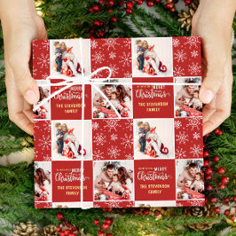 2 foto Elegante vrolijke kerst rood Cadeaupapier