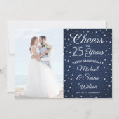 2 Foto ELK JAAR Jubileum Cheers Navy and White Kaart (Voorkant)