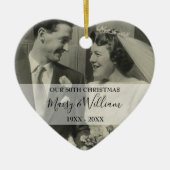 2 Foto Elke Jubileum Jaar Kerst Huwelijk Keramisch Ornament (Voorkant)