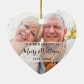 2 Foto Elke Jubileum Jaar Kerst Huwelijk Keramisch Ornament (Achterkant)